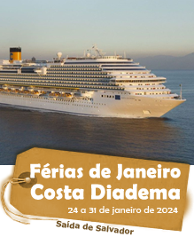 Férias de Janeiro a bordo do Costa Diadema - Saída de Salvador. 24 a 31 de janeiro de 2024